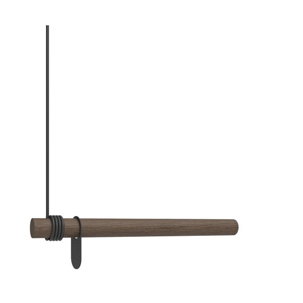 Smeđa zidna vješalica od punog hrasta 50 cm Swing – LIND DNA