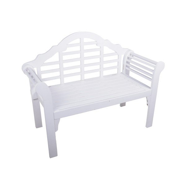 Bijela vrtna klupa od masivnog drveta Pattaya – Garden Pleasure
