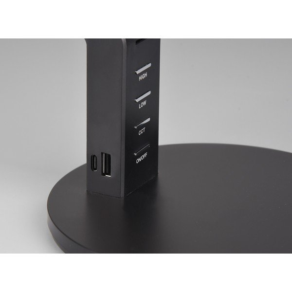 Mat crna LED stolna lampa s mogućnosti zatamnjivanja (visina 40 cm) Ava – Trio-image-3