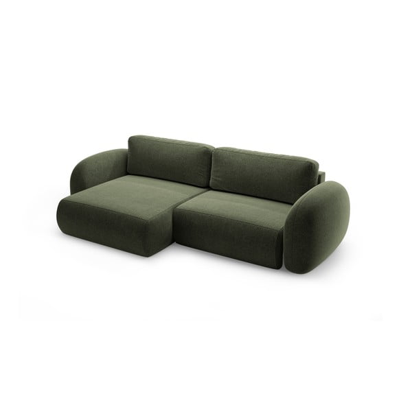 Zelena sklopiva/s prostorom za odlaganje kutna garnitura od šenila Tonale – Cosmopolitan Design-image-2