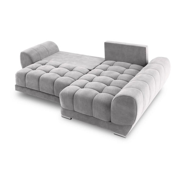 Svijetlosivi baršunasti kauč na razvlačenje Windsor & Co Sofas Nuage, desni kut-image-4