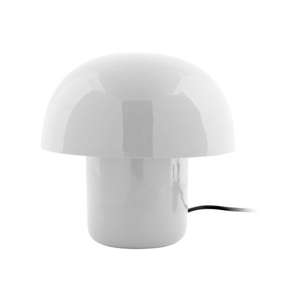 Bijela stolna lampa s metalnim sjenilom (visina 20 cm) Fat Mushroom – Leitmotiv