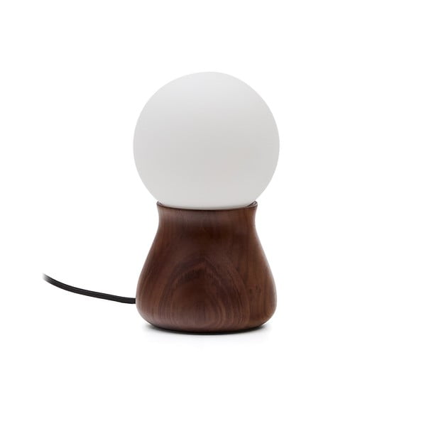 Tamno smeđa stolna lampa od masivnog kaučuka (visina 26 cm) Okeni – Kave Home