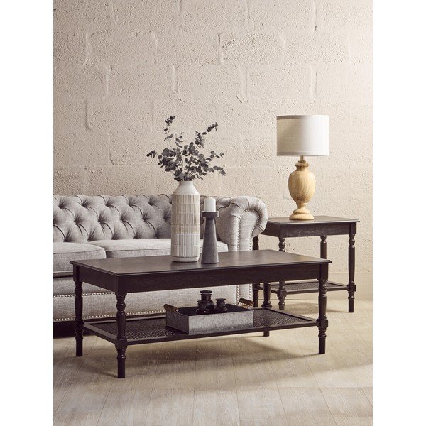 Crni stolić za kavu 60x120 cm Heritage – Premier Housewares-image-1
