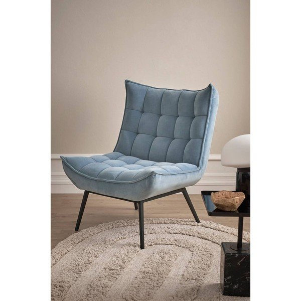 Svijetlo plava baršunasti fotelja Legend – Ellos Home-image-1