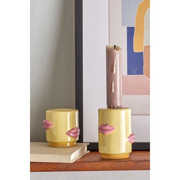 Svijećnjaci u setu 2 kom od kamenine Sassy – Bloomingville-image-1