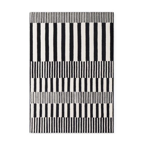 Crno-bijeli ručno rađen vunen tepih 120x180 cm Stryve Pulse – Elle Decoration
