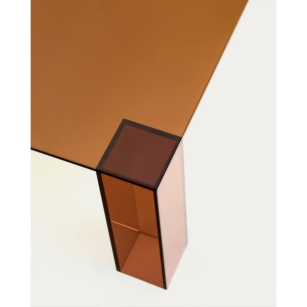 Smeđi stakleni stolić za kavu 85x85 cm Adularia – Kave Home-image-4