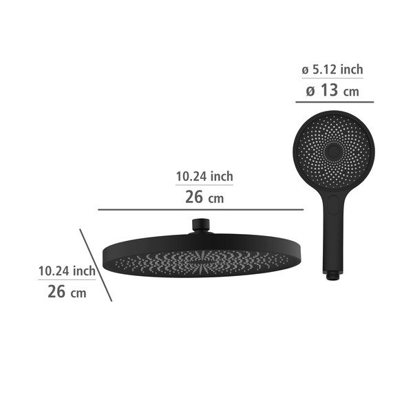 Crni tuš set od nehrđajućeg čelika 120 cm Soft Water - Wenko-image-3