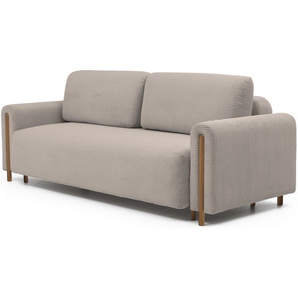 Svjetlo smeđa sklopiva/s prostorom za odlaganje sofa od samta 244 cm Arcadova – ELTAP-image-2
