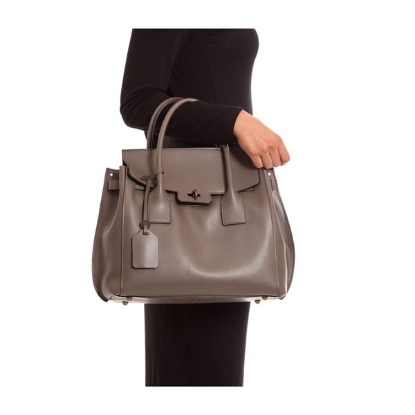 Sivo-smeđa kožna torbica Isabella Rhea br. 479-image-3