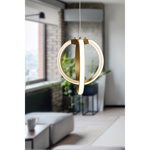 Metalna LED viseća svjetiljka u brončanoj boji ø 25 cm Sezen – Squid Lighting-image-1