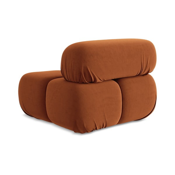 Narančasta baršunasti modularna sjedeća garnitura (srednji modul ) Lokua – Makamii-image-3