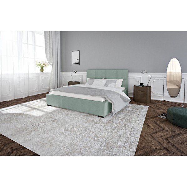Svijetloplavi bračni krevet s podnicom i prostorom za odlaganje Guy Laroche Home Fascination, 180 x 200 cm-image-4