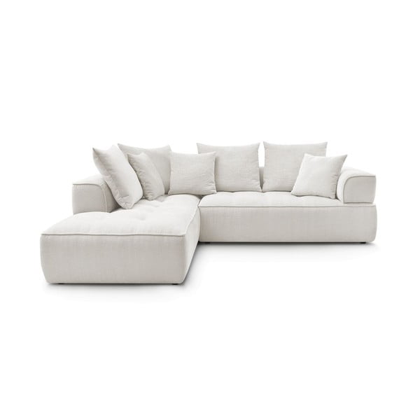 Bež kutna garnitura od šenila (s lijevim kutom/u obliku slova L) Whesley – Bobochic Paris