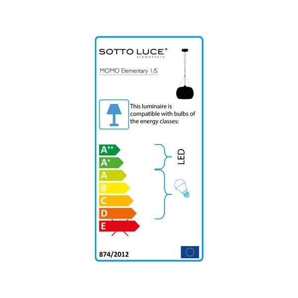 Crna viseća svjetiljka Sotto Luce Momo Elementary Glossy S, ⌀ 33 cm-image-3