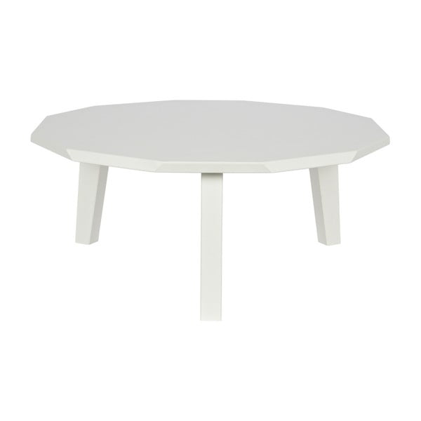 Bijeli stolić za kavu od borovog drveta DRVO Twelve, ⌀ 80 cm