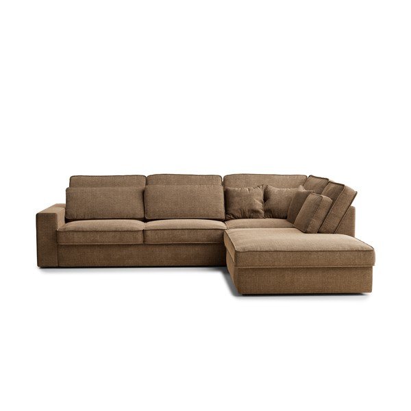 Svjetlo smeđa kutna garnitura od šenila (s desnim kutom/u obliku slova L) Kirou – Maison de Rêve