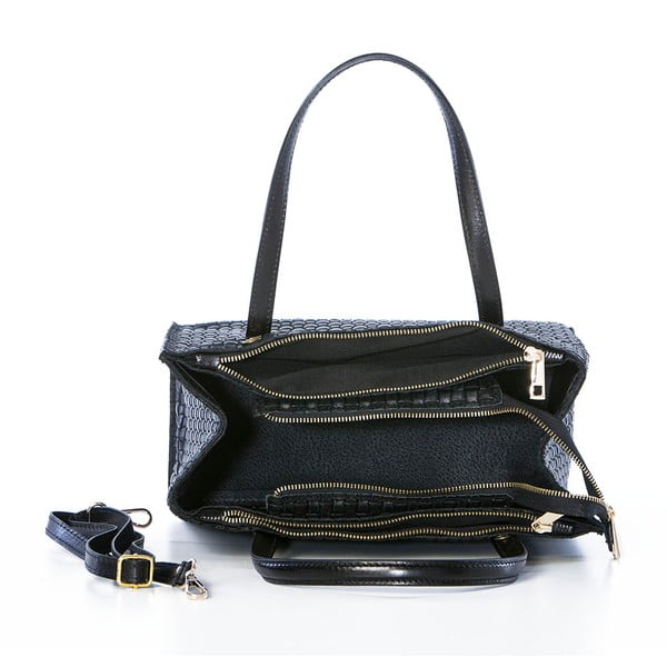 Kožna torba Suede Braid Black-image-2