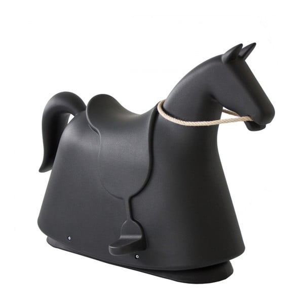 Crna dječja stolica u obliku konja Magis Rocky, visina 71,5 cm