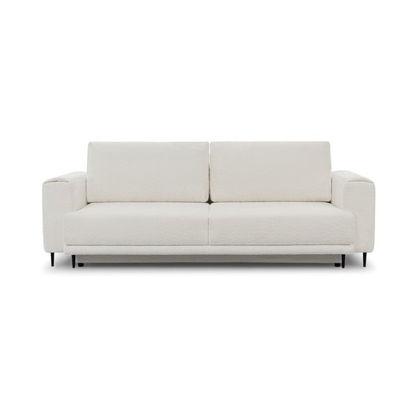 Krem sklopiva/s prostorom za odlaganje sofa od bouclé tkanine 260 cm Dalia – ELTAP