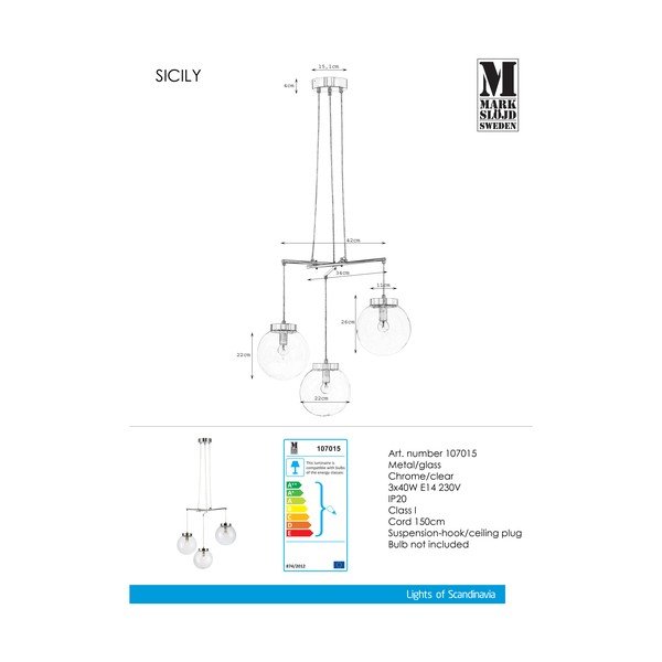 Viseća lampa Markslöjd Sicily,, ø 66 cm-image-2