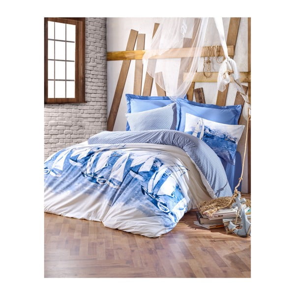 Pamučna posteljina s plahtama za krevet za jednu osobu Materro Samilo, 160 x 220 cm