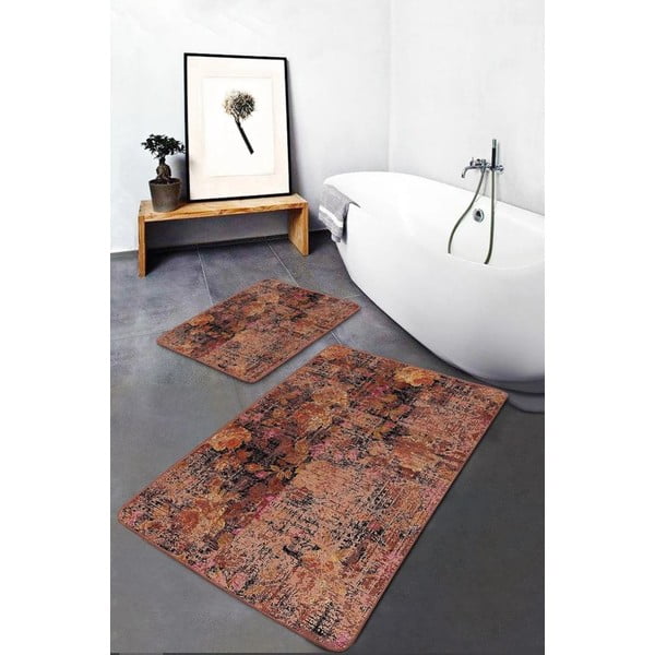 Smeđe od samta kupaonske prostirke u setu 2 kom 60x100 cm – Mila Home-image-3