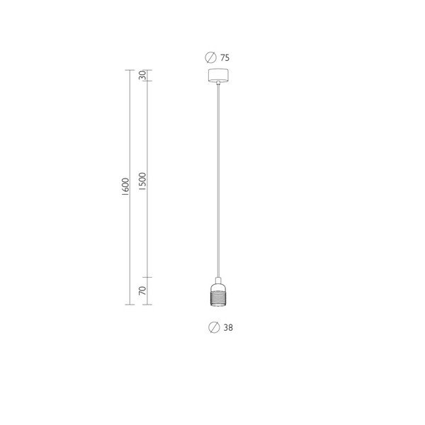 Narančasti viseći kabel Sotto Luce Uno-image-1