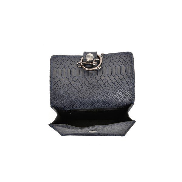 Tamnoplava kožna pismo torba Carla Ferreri Bella-image-3