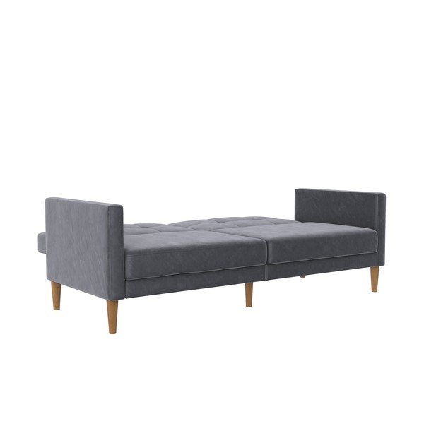 Siva baršunasti sklopiva sofa 207 cm Lilly – Støraa-image-3
