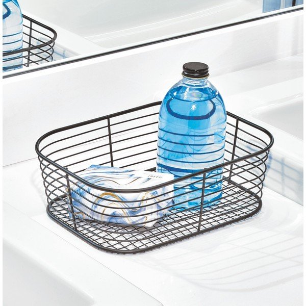 Crna košarica za pohranu iDesign Vienna, 23,8 x 18,4 cm-image-1