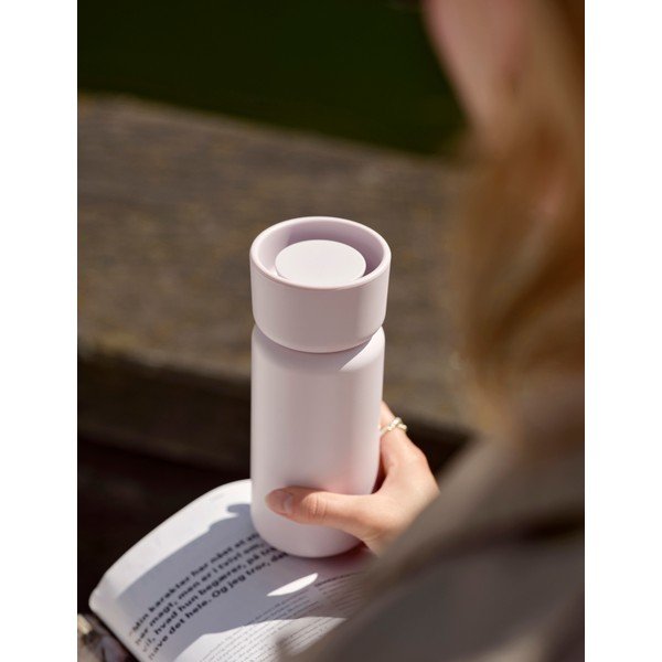 Svijetlo ružičasta termo šalica od nehrđajućeg čelika 400 ml Singles – Zone-image-1