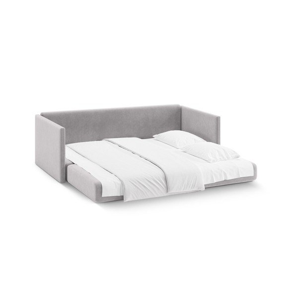 Svijetlo siva baršunasti sklopiva sofa 209 cm Shannon – Cosmopolitan Design-image-3