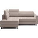 Svjetlo smeđa baršunasti sklopiva/s prostorom za odlaganje kutna garnitura (s lijevim kutom/u obliku slova L) Barea – ELTAP