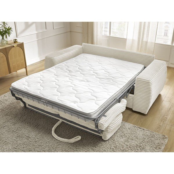 Bež sofa za spavanje/sklopiva od samta 220 cm Hugo – Bobochic Paris-image-1