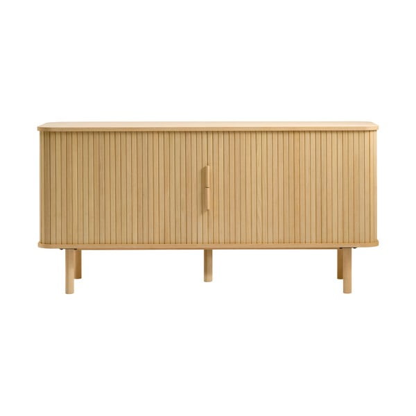 Niska komoda u dekoru hrasta s kliznim vratima u prirodnoj boji 76x160 cm Cavo – Unique Furniture-image-3