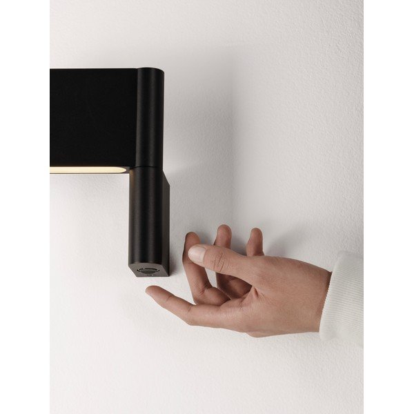 Mat crna LED zidna lampa aluminijska sa savitljivom konstrukcijom Flusso – Nova Luce-image-3