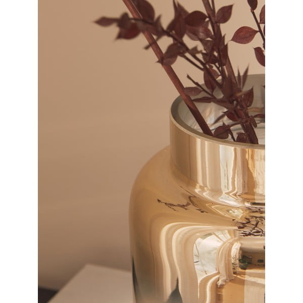Ručno puhana staklena vaza zlatne boje Westwing Collection Uma, visina 20 cm-image-2