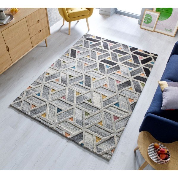 Sivi vuneni tepih Flair Rugs River, 120 x 170 cm-image-4