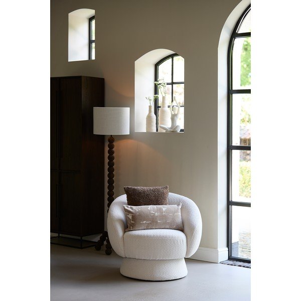 Krem fotelja od bouclé tkanine Avoria – Light & Living-image-2