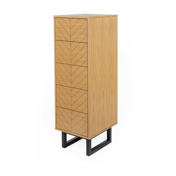 Komoda s detaljima od hrastovog drveta Woodman Camden Herringbone, 40 x 123 cm-image-2