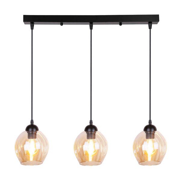 Crna visilica sa staklenim sjenilom 14x70 cm Aspa - Candellux Lighting-image-2