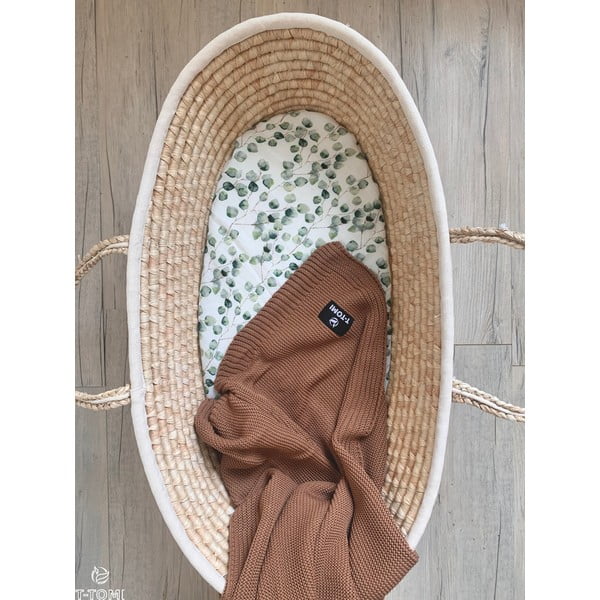 Smeđa pletena dječja deka s udjelom pamuka T-TOMI Autumn waves, 80 x 100 cm-image-1