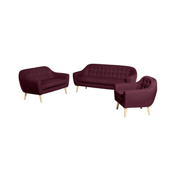 Bordo crveni dvosjed Max Winzer Kelly-image-1