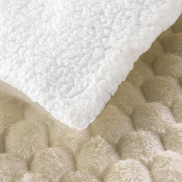 Deka od mikropliša boje slonovače 180x220 cm Frosty – douceur d'intérieur-image-3