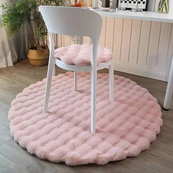 Ružičasti perivi okrugli tepih ø 150 cm Bubble Pink – Mila Home-image-1