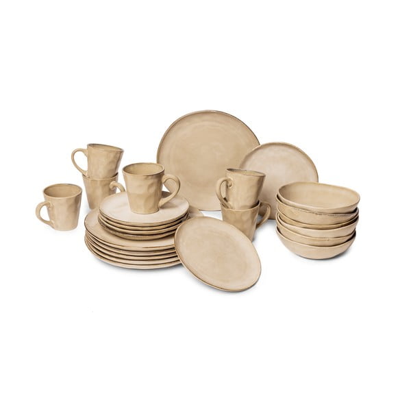 Bež posuđe od kamenine 24 kom Glosia - Bonami Selection