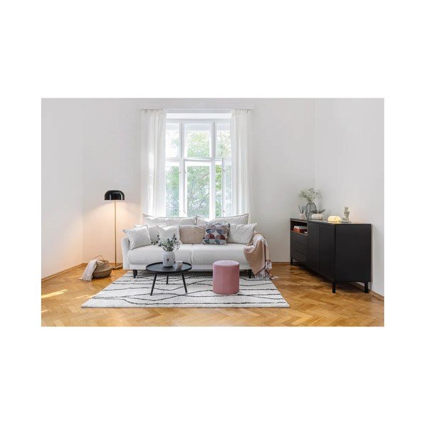 Bijela sklopiva/s prostorom za odlaganje sofa od samta 215 cm Bjork – Bonami Selection-image-1