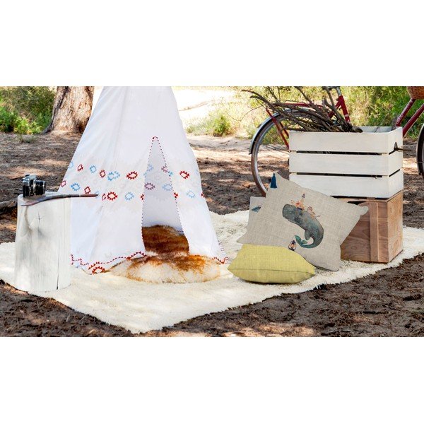 Jastuk od mješavine lana Little Nice Things Whale, 50 x 35 cm-image-1